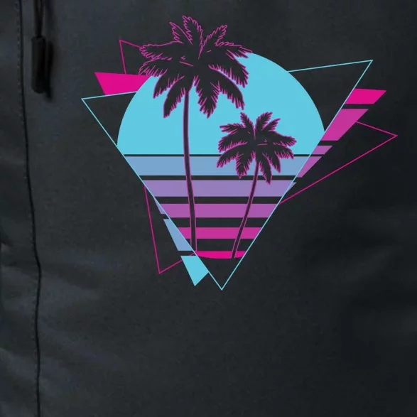 Retro Palm Tree Tropical Sunset Daily Commute Backpack