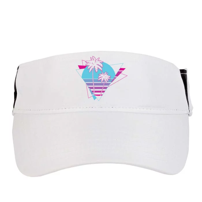 Retro Palm Tree Tropical Sunset Adult Drive Performance Visor