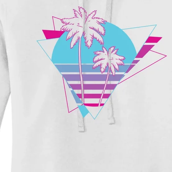 Retro Palm Tree Tropical Sunset Women's Pullover Hoodie