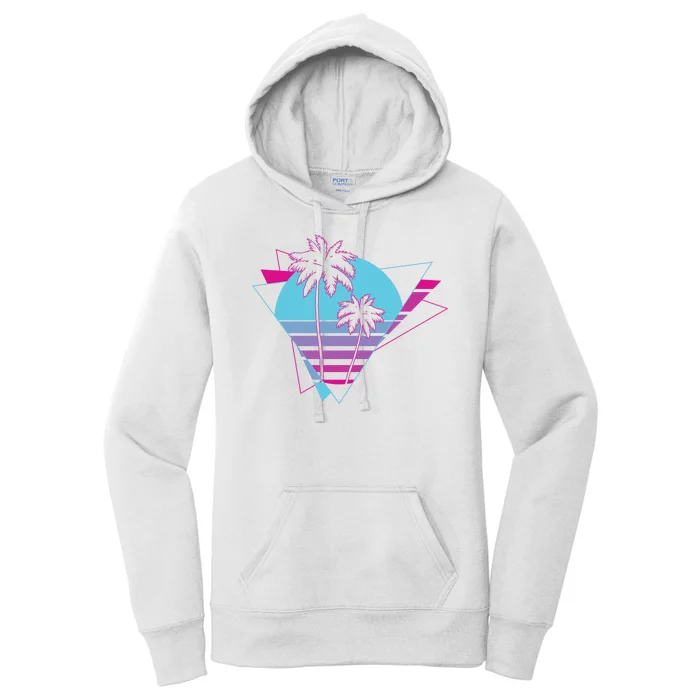 Retro Palm Tree Tropical Sunset Women's Pullover Hoodie