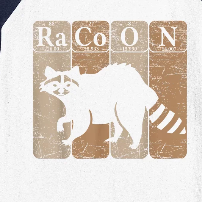 Racoon Periodic Table Chemistry Elements Funny Raccoon Lover Baseball Sleeve Shirt