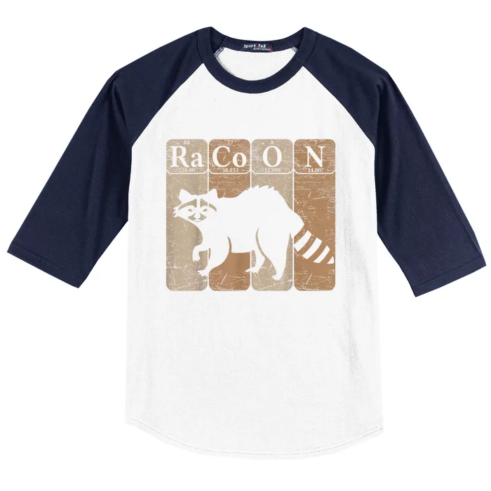 Racoon Periodic Table Chemistry Elements Funny Raccoon Lover Baseball Sleeve Shirt