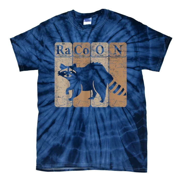 Racoon Periodic Table Chemistry Elements Funny Raccoon Lover Tie-Dye T-Shirt