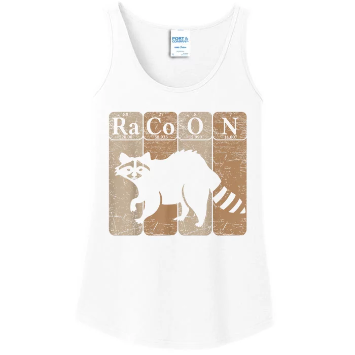 Racoon Periodic Table Chemistry Elements Funny Raccoon Lover Ladies Essential Tank