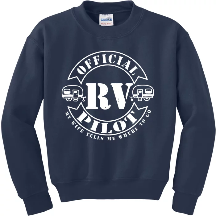 RV Pilot Travel Trailer RV Travel Camping Retirement Wander Kids Sweatshirt