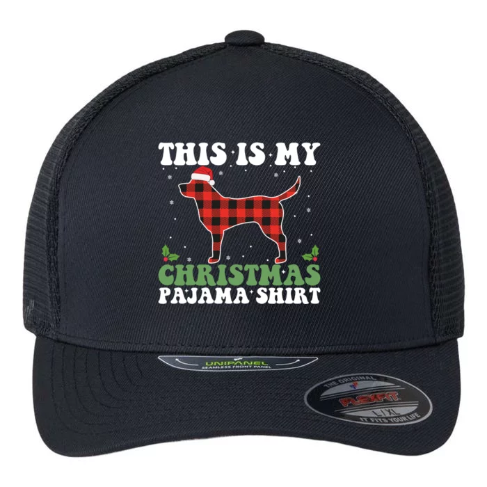 Red Plaid This Is My Labrador Retriever Dog Christmas Pajama Gift Flexfit Unipanel Trucker Cap