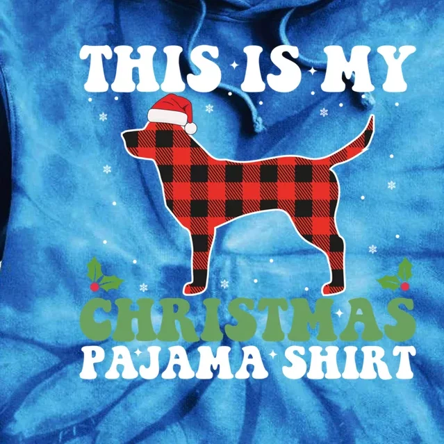 Red Plaid This Is My Labrador Retriever Dog Christmas Pajama Gift Tie Dye Hoodie