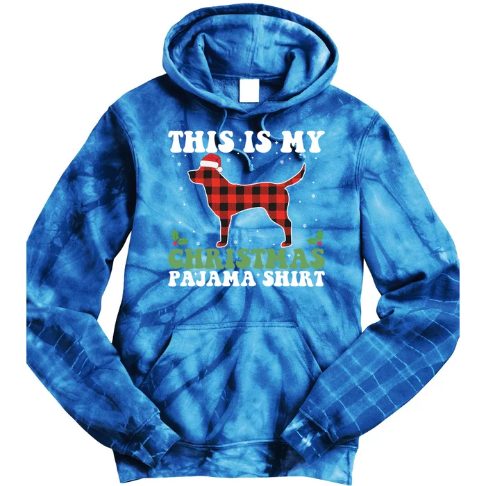 Red Plaid This Is My Labrador Retriever Dog Christmas Pajama Gift Tie Dye Hoodie