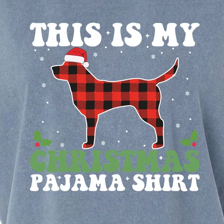 Red Plaid This Is My Labrador Retriever Dog Christmas Pajama Gift Garment-Dyed Women's Muscle Tee