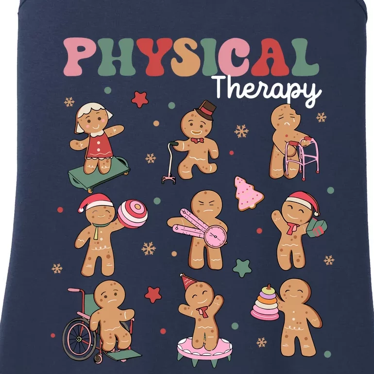 Retro Physical Therapy Gingerbread Christmas Pt Funny Xmas Ladies Essential Tank