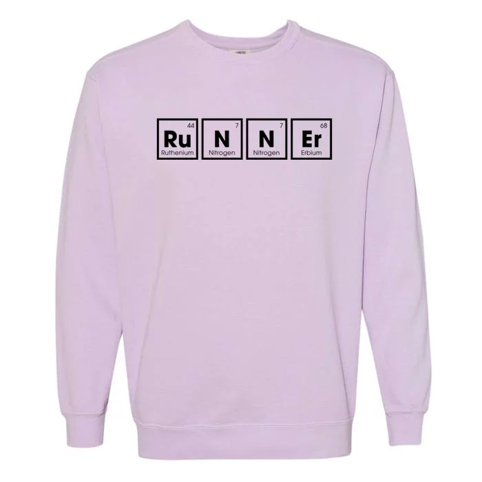 Runner Periodic Table Funny Running Runners Marathon Gift Garment-Dyed Sweatshirt