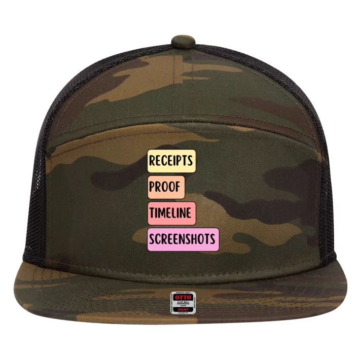 Receipts Proof Timeline Screenshots 7 Panel Mesh Trucker Snapback Hat