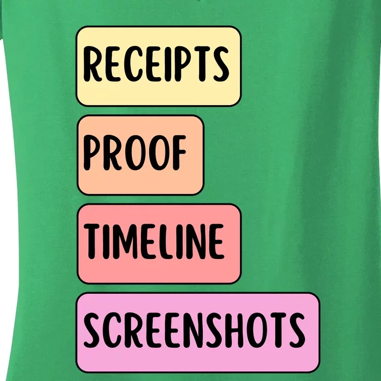 Receipts Proof Timeline Screenshots Women's V-Neck T-Shirt