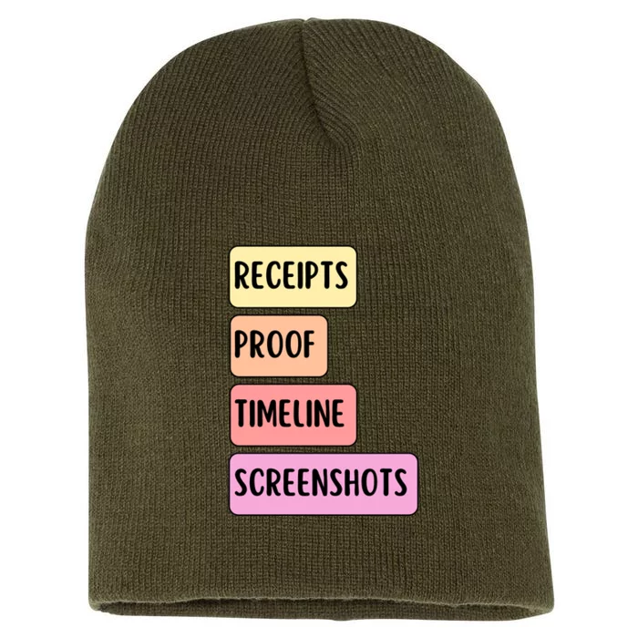 Receipts Proof Timeline Screenshots Short Acrylic Beanie