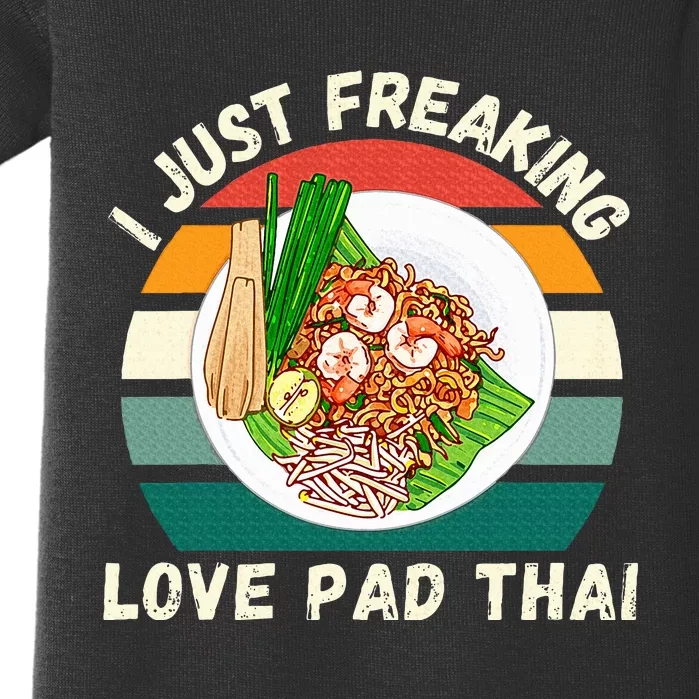 Retro Pad Thai I Just Freaking Love Pad Thai Food Lover Baby Bodysuit