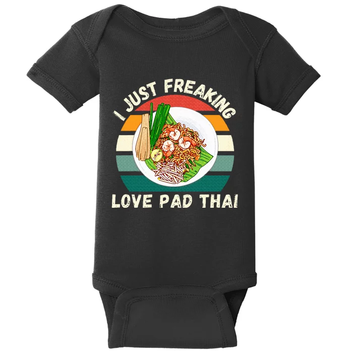 Retro Pad Thai I Just Freaking Love Pad Thai Food Lover Baby Bodysuit