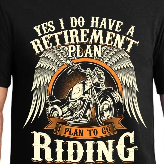 Retirement Plan To Go Riding Gift Motorcycle Riders Biker Pajama Set