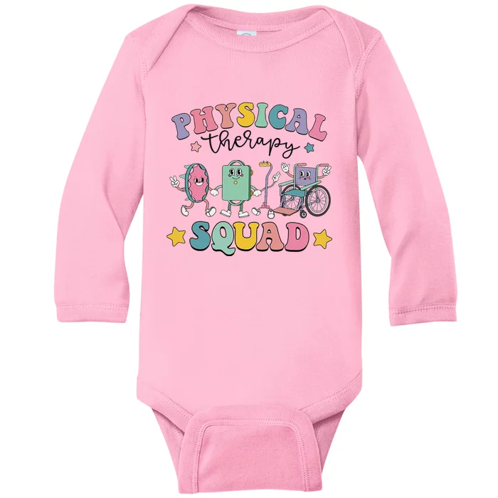 Retro Physical Therapy PT Squad Pediatric Physical Therapist Baby Long Sleeve Bodysuit