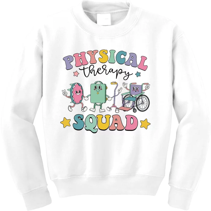 Retro Physical Therapy PT Squad Pediatric Physical Therapist Kids Sweatshirt