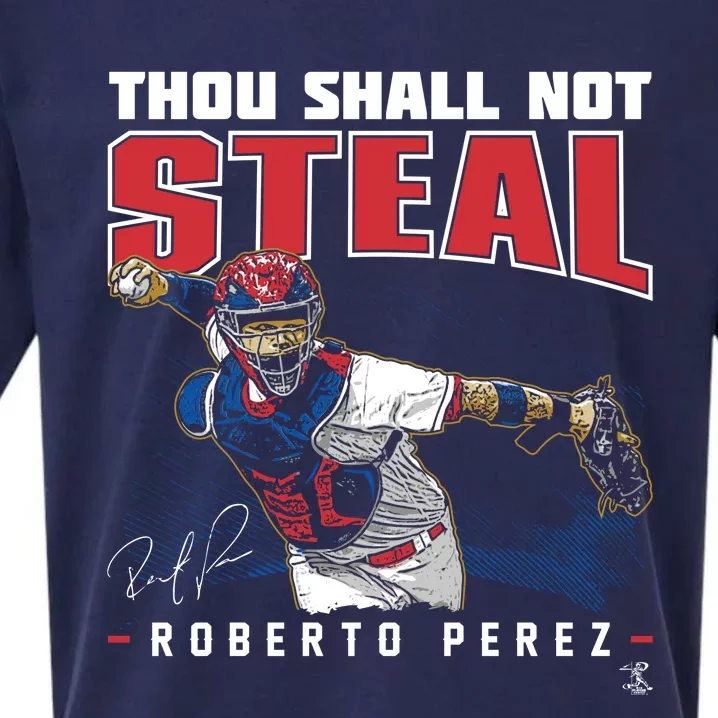 Roberto Perez Thou Shall Not Steal Funny Gift Sueded Cloud Jersey T-Shirt