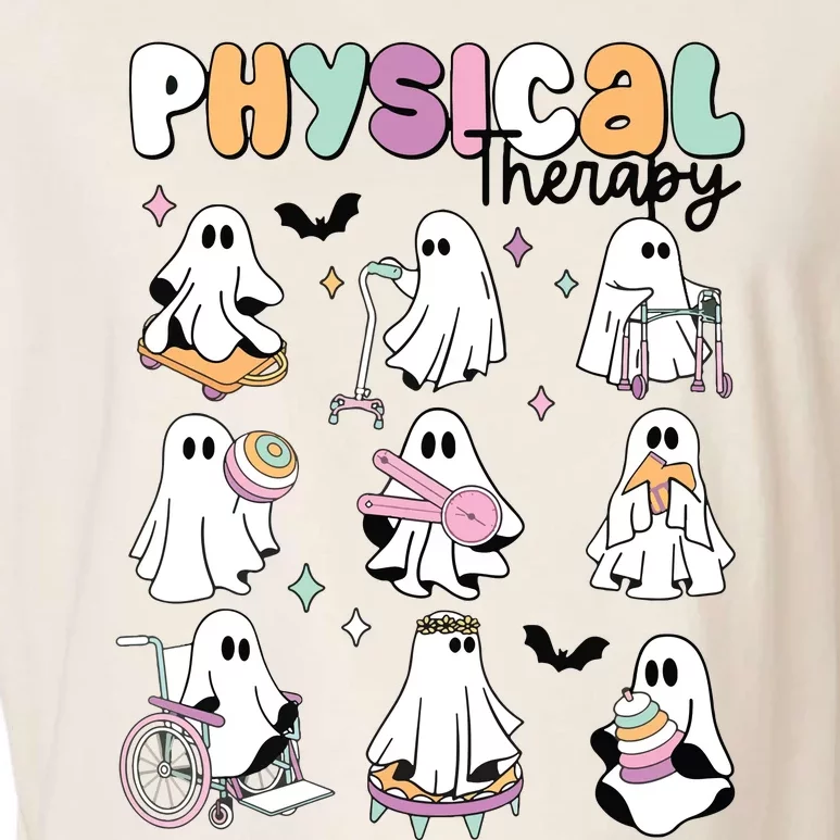 Retro Physical Therapy Halloween Ghosts Spooky PT Garment-Dyed Women's Muscle Tee