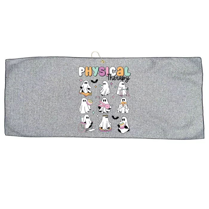 Retro Physical Therapy Halloween Ghosts Spooky PT Large Microfiber Waffle Golf Towel