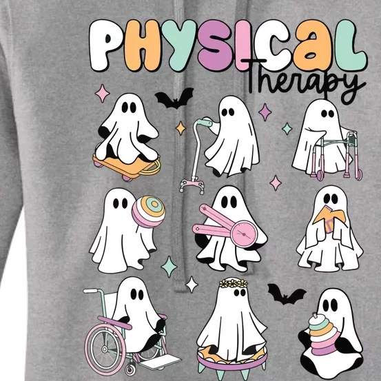 Retro Physical Therapy Halloween Ghosts Spooky PT Women's Pullover Hoodie