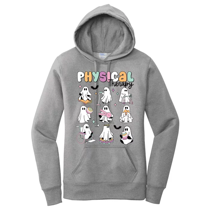 Retro Physical Therapy Halloween Ghosts Spooky PT Women's Pullover Hoodie