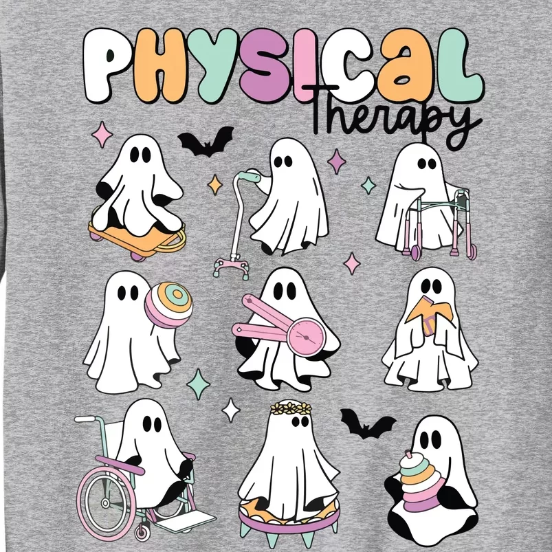 Retro Physical Therapy Halloween Ghosts Spooky PT Tall Sweatshirt