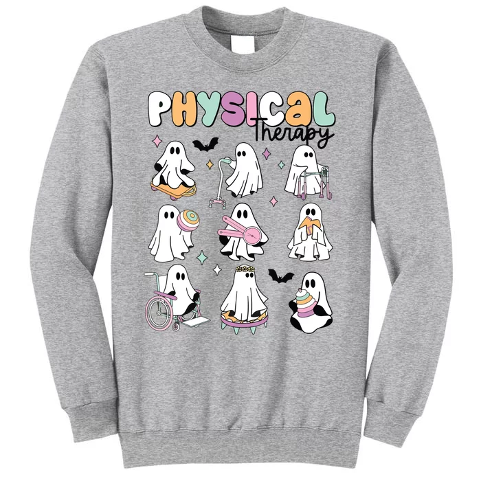 Retro Physical Therapy Halloween Ghosts Spooky PT Tall Sweatshirt