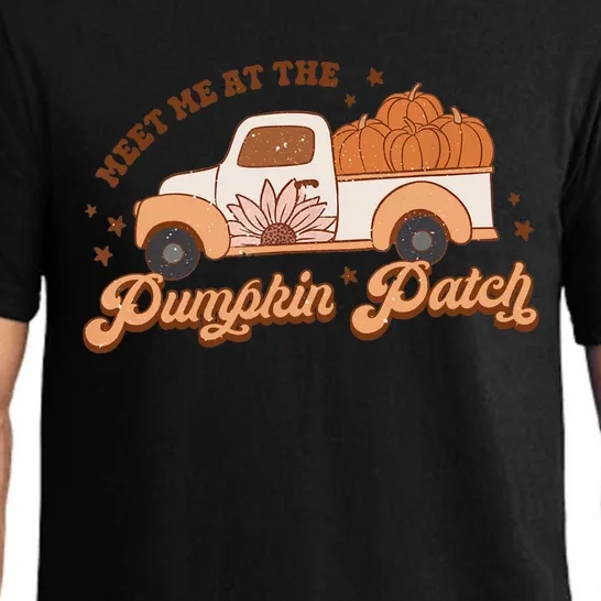 Retro Pumpkin Truck Meet Me At Pumpkin Patch Fall Halloween Pajama Set