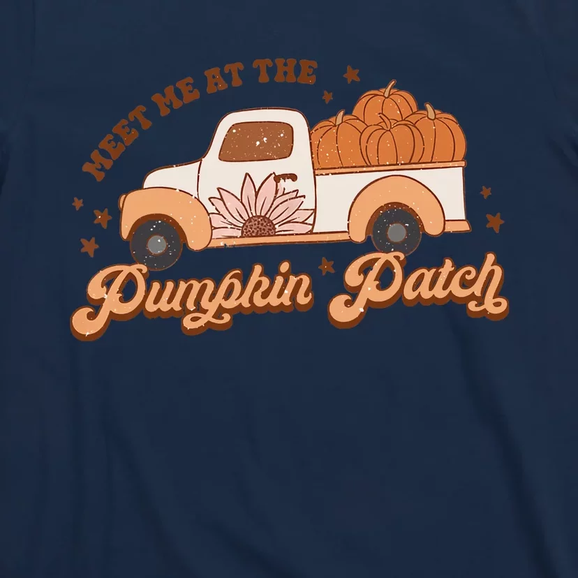 Retro Pumpkin Truck Meet Me At Pumpkin Patch Fall Halloween T-Shirt