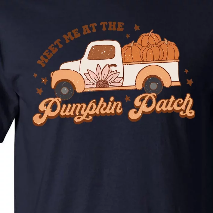 Retro Pumpkin Truck Meet Me At Pumpkin Patch Fall Halloween Tall T-Shirt