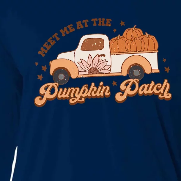 Retro Pumpkin Truck Meet Me At Pumpkin Patch Fall Halloween Cooling Performance Long Sleeve Crew