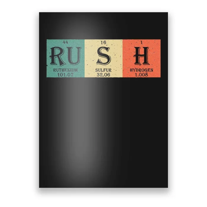 Rush Periodic Table Elements Rush Chemistry Studentfan Gift Poster