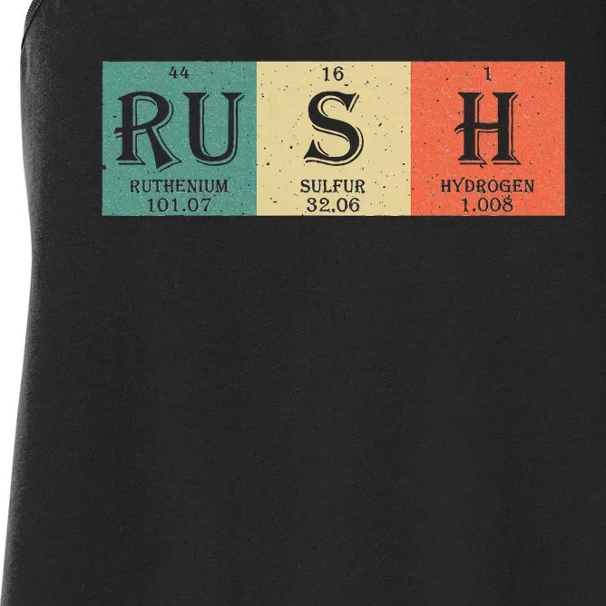 Rush Periodic Table Elements Rush Chemistry Studentfan Gift Women's Racerback Tank