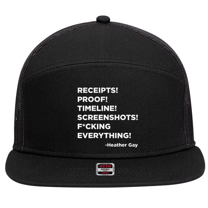 Receipts Proof Timeline Screenshots Everything Heather Gay 7 Panel Mesh Trucker Snapback Hat