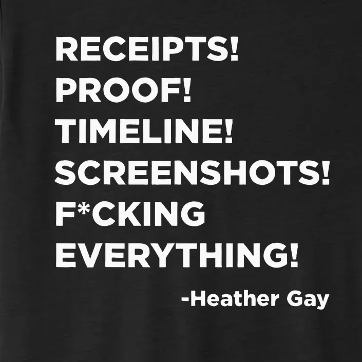 Receipts Proof Timeline Screenshots Everything Heather Gay ChromaSoft Performance T-Shirt