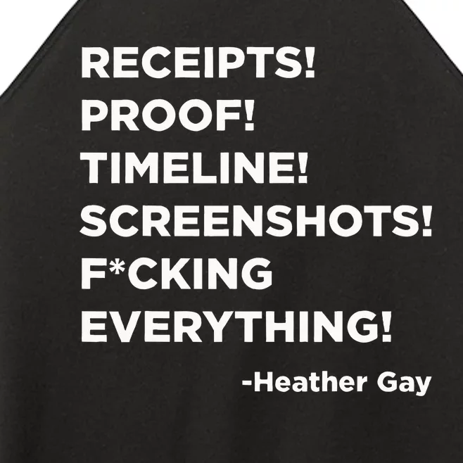 Receipts Proof Timeline Screenshots Everything Heather Gay Women’s Perfect Tri Rocker Tank