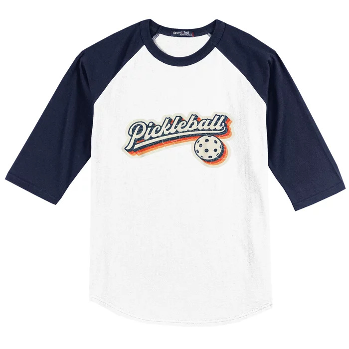 Retro Pickleball Throwback – Classic Vintage Gift For Player Baseball Sleeve Shirt