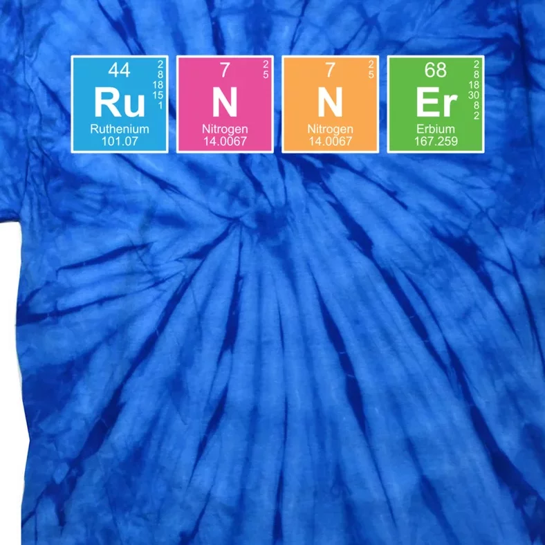 Running Periodic Table Nerd Geek Science Runner Gift Funny Gift Tie-Dye T-Shirt