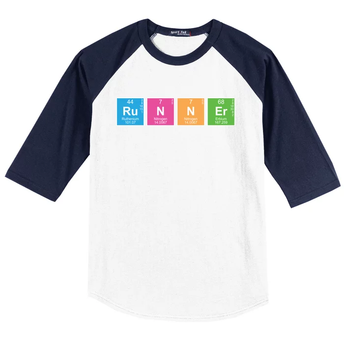 Running Periodic Table Nerd Geek Science Runner Gift Funny Gift Baseball Sleeve Shirt