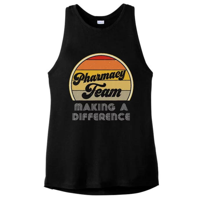 Retro Pharmacy Tech Week Appreciation Making A Difference Ladies Tri-Blend Wicking Tank