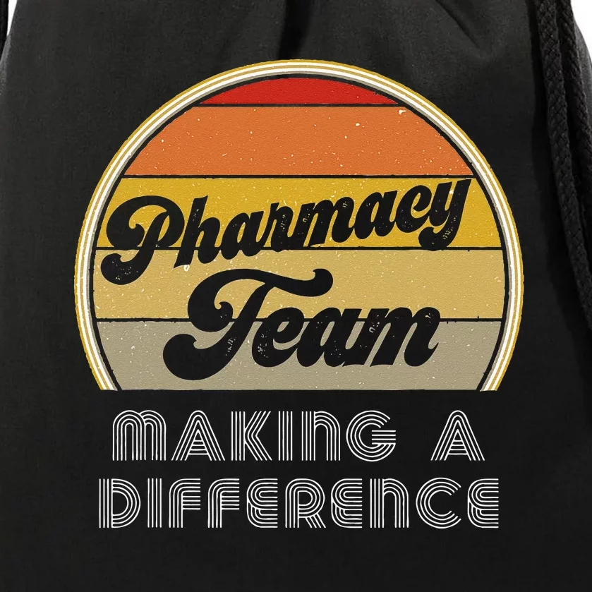 Retro Pharmacy Tech Week Appreciation Making A Difference Drawstring Bag