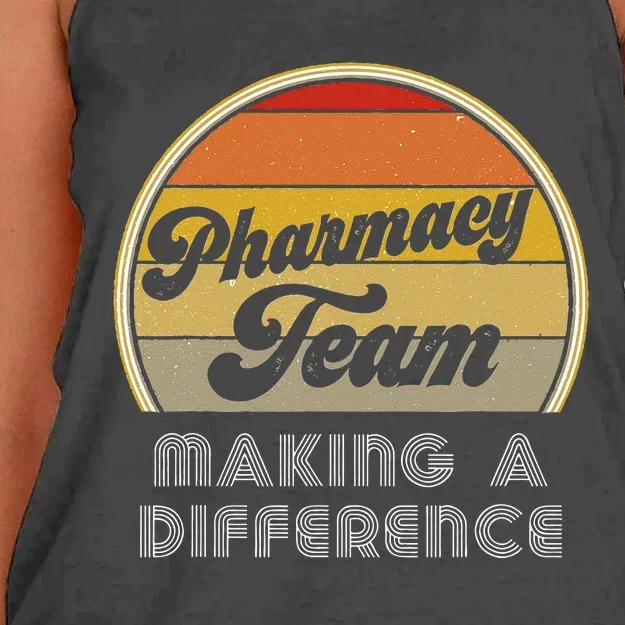 Retro Pharmacy Tech Week Appreciation Making A Difference Women's Knotted Racerback Tank