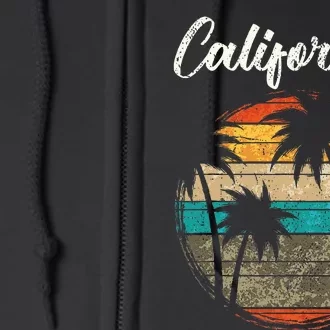 Retro Palm Trees California Full Zip Hoodie