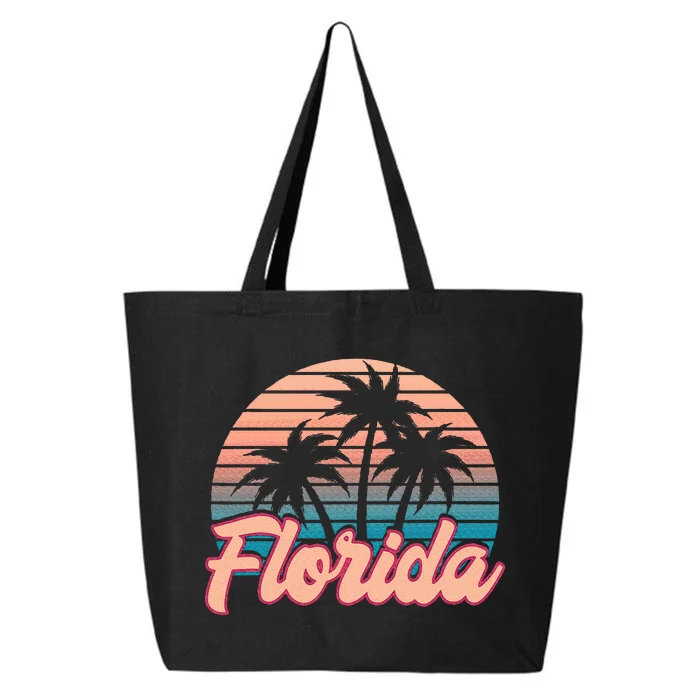 Retro Palm Trees Tropical Summer Vibes Florida 25L Jumbo Tote