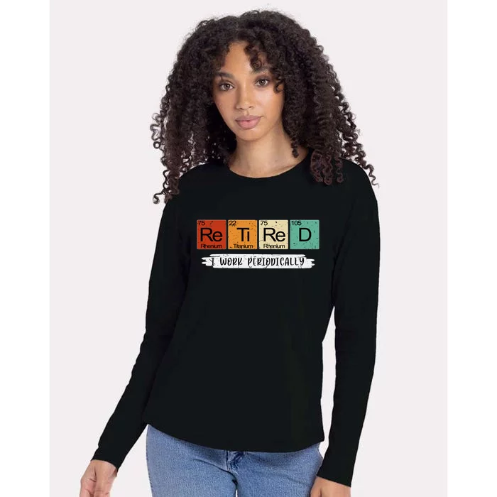 Retirement Periodic Table Retired Teacher Periodic Table Elements Womens Cotton Relaxed Long Sleeve T-Shirt