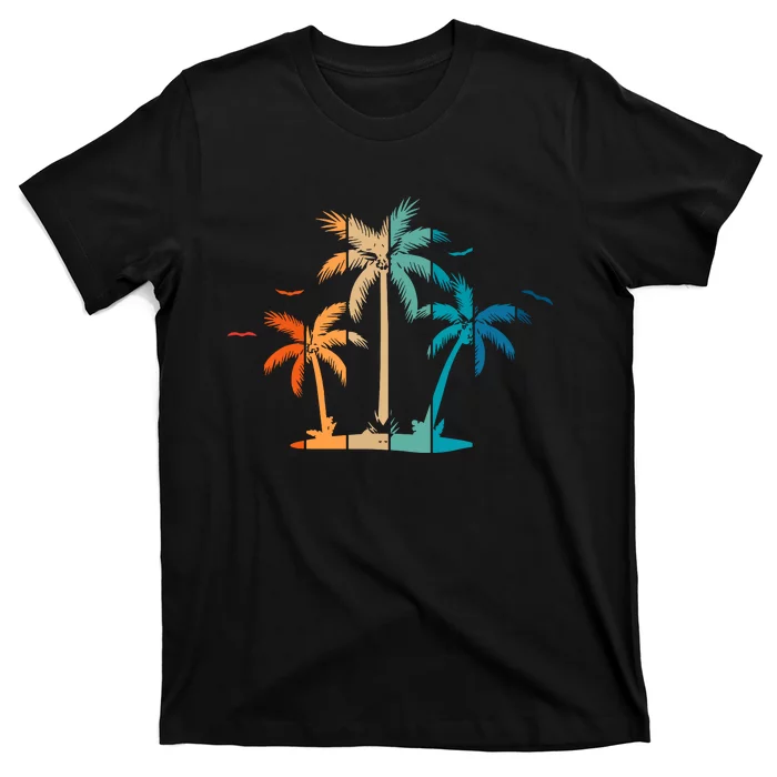 Retro Palm Tree Lover Theme T-Shirt