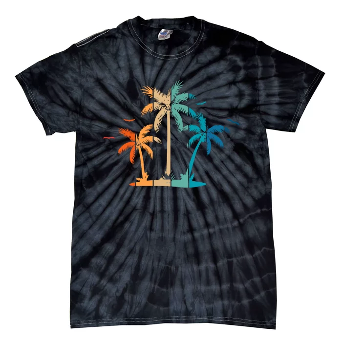 Retro Palm Tree Lover Theme Tie-Dye T-Shirt